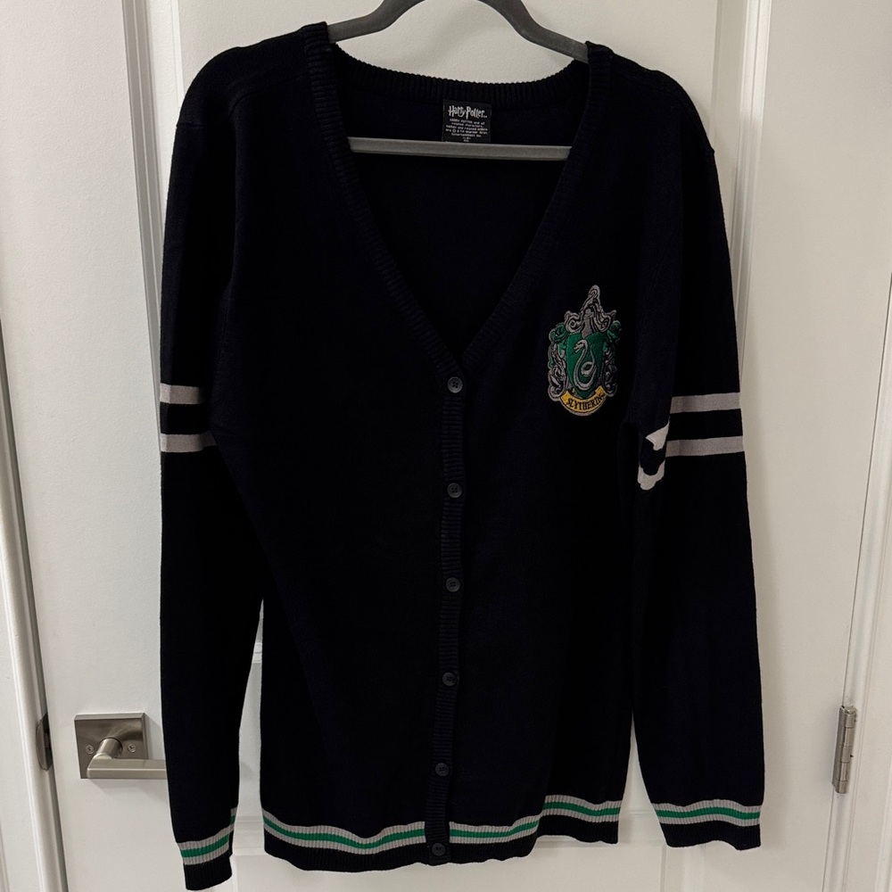 Harry Potter Slytherin Black Cardigan with Green Trim Size 3XL